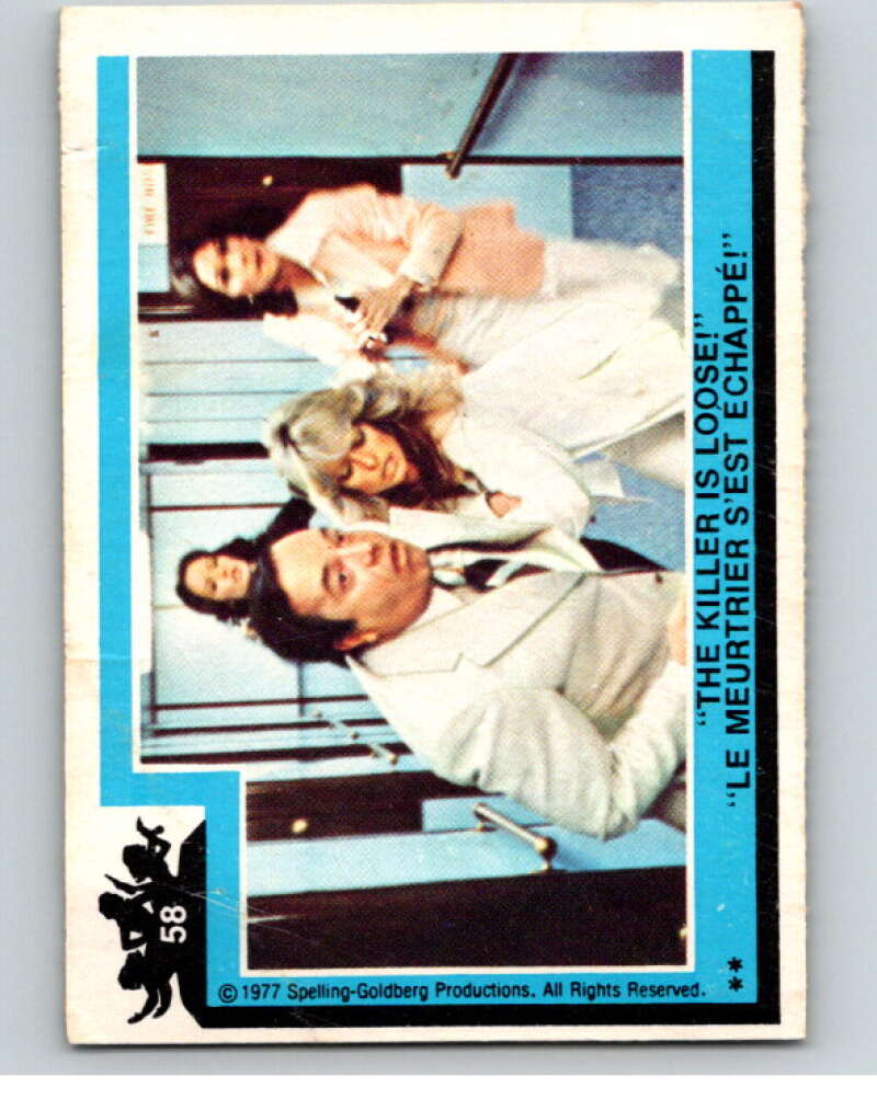 1977 OPC Charlie's Angels #58 The Killer Is loose V67273 Image 1