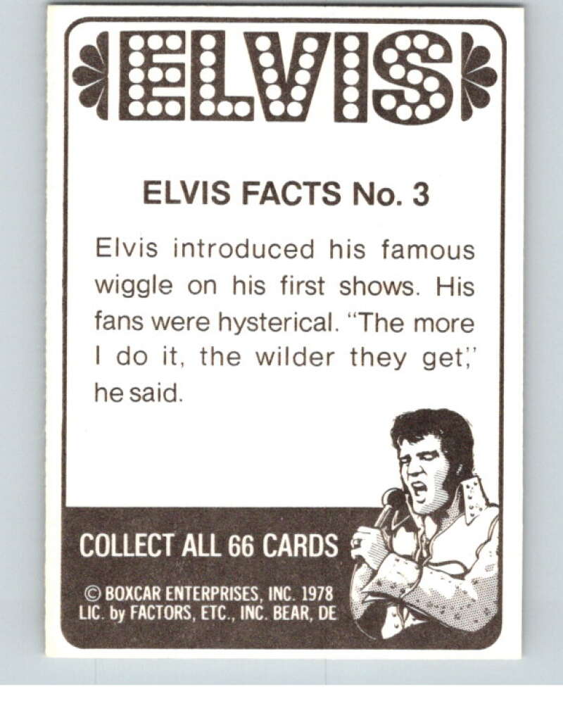 1978 Donruss Elvis Presley #3 Elvis introduced famous wiggle  V67762 Image 2