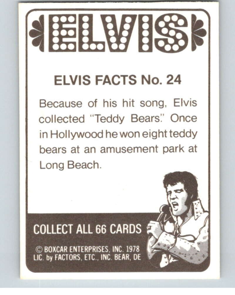 1978 Donruss Elvis Presley #24 Because of his hit song/Elvis collec V67780 Image 2