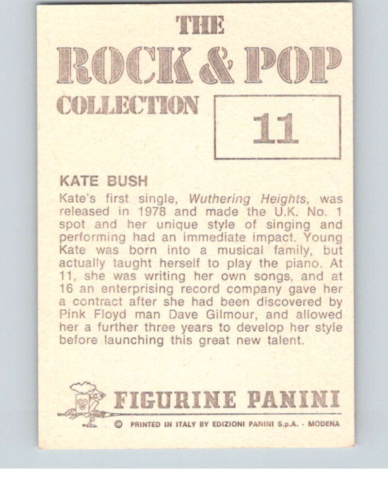 1980 Rock and Pop Collection Album Stickers #11 Kate Bush V67996 Image 2