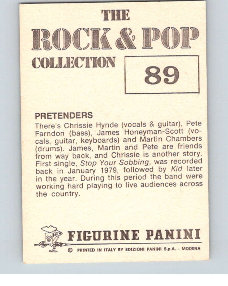 1980 Rock and Pop Collection Album Stickers #89 Pretenders V68070 Image 2
