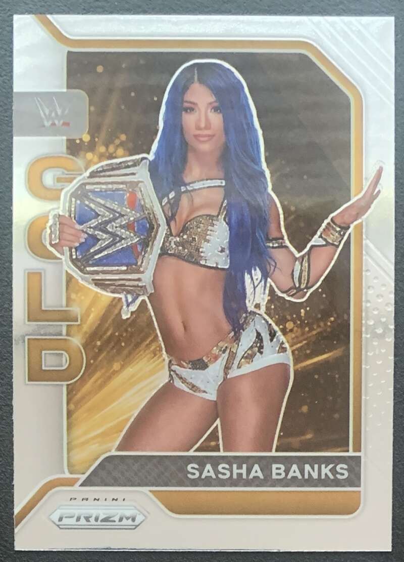 2022 Panini Prizm WWE Gold #8 Sasha Banks SmackDown V68294 Image 1
