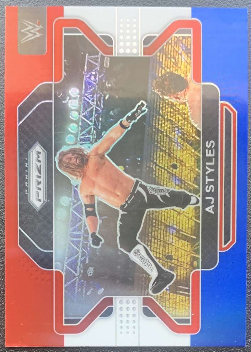 2022 Panini Prizm WWE Red White Blue #7 AJ Styles Raw V68303 Image 1