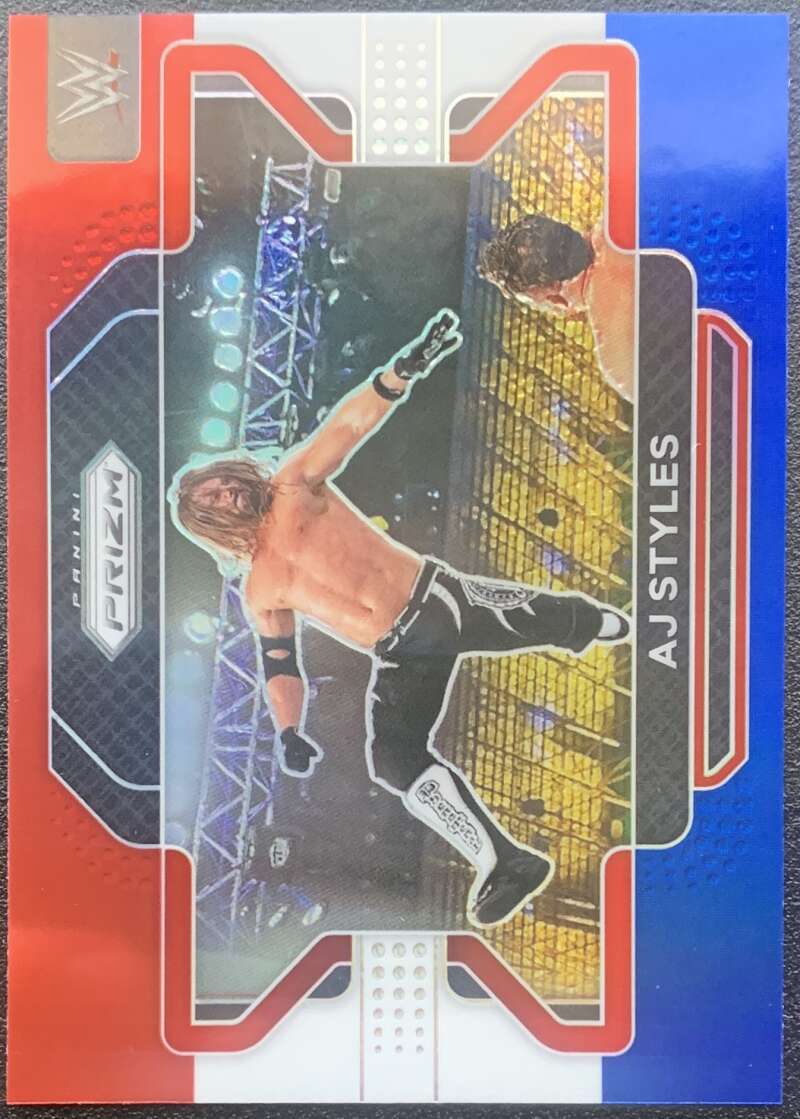 2022 Panini Prizm WWE Red White Blue #7 AJ Styles Raw V68304 Image 1