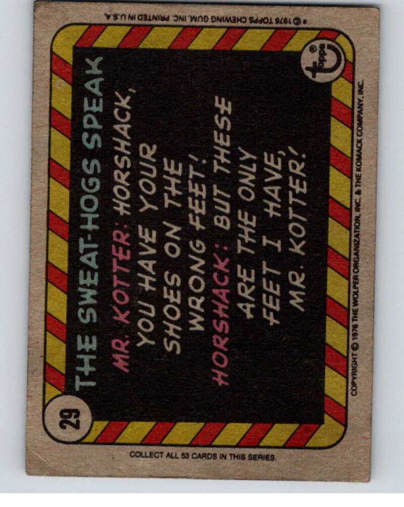 1976 Topps Welcome Back Kotter #29 Hail the honorary .. V68525 Image 2