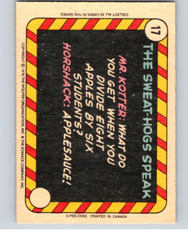 1976 OPC Welcome Back Kotter #17 I Went To The Playground.. V68547 Image 2