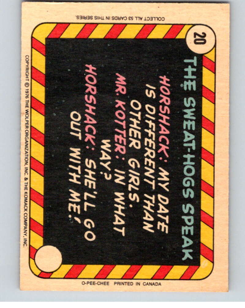 1976 OPC Welcome Back Kotter #20 Sorry I'm Late.. V68550 Image 2