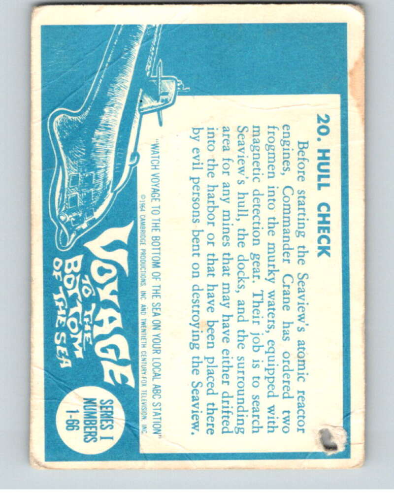 1964 Donruss Voyage to the Bottom of the Sea #20 Hull Check V68587 Image 2