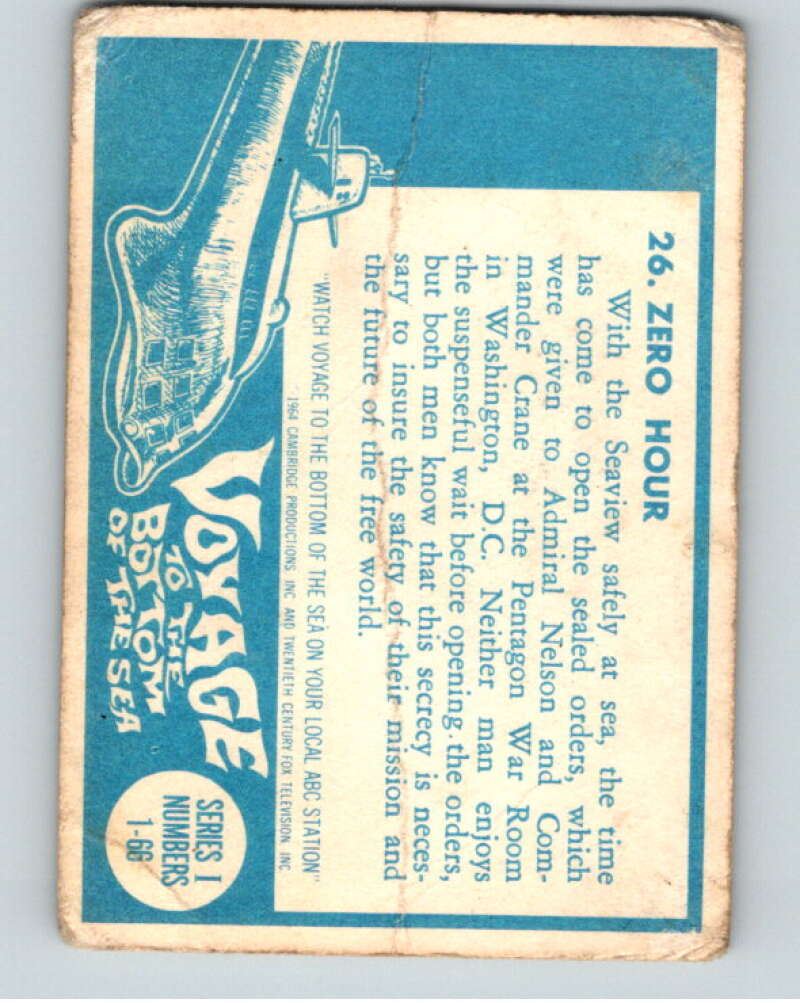1964 Donruss Voyage to the Bottom of the Sea #26 Zero Hour V68590 Image 2