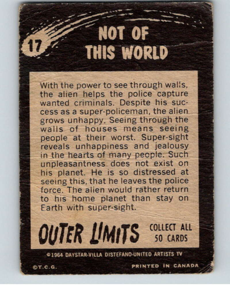 1964 OPC Outer Limits #17 Not of This Wolrd SP V68702 Image 2