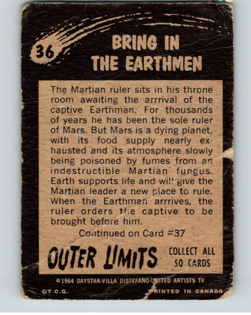 1964 OPC Outer Limits #36 Bring in the Earthmen V68709 Image 2