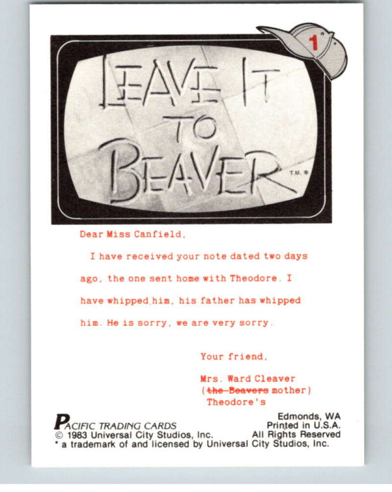 1983 Leave It to Beaver #1 The Beaver V68711 Image 2