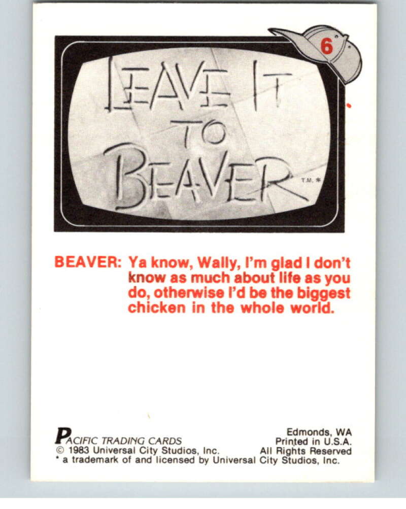 1983 Leave It to Beaver #6 Wally Cleaver V68717 Image 2