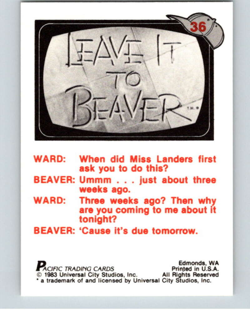 1983 Leave It to Beaver #36 Beaver at Bat V68733 Image 2