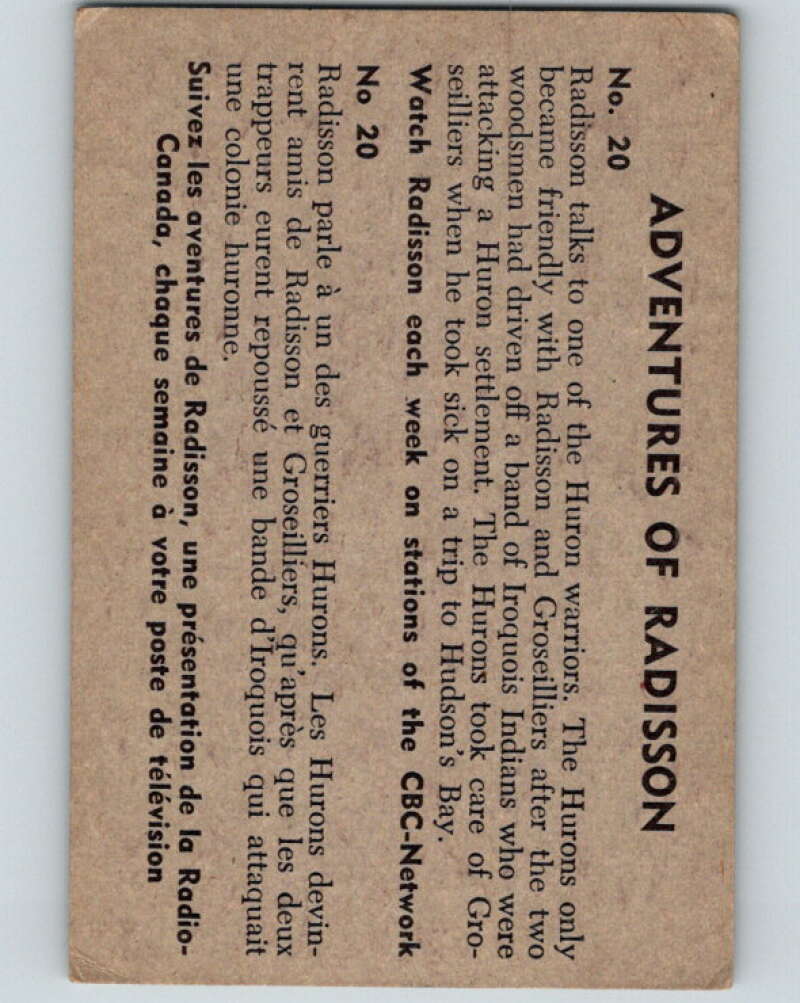 1957 Adventures of Radisson #20 Radisson talks to one of the Huron V68770 Image 2
