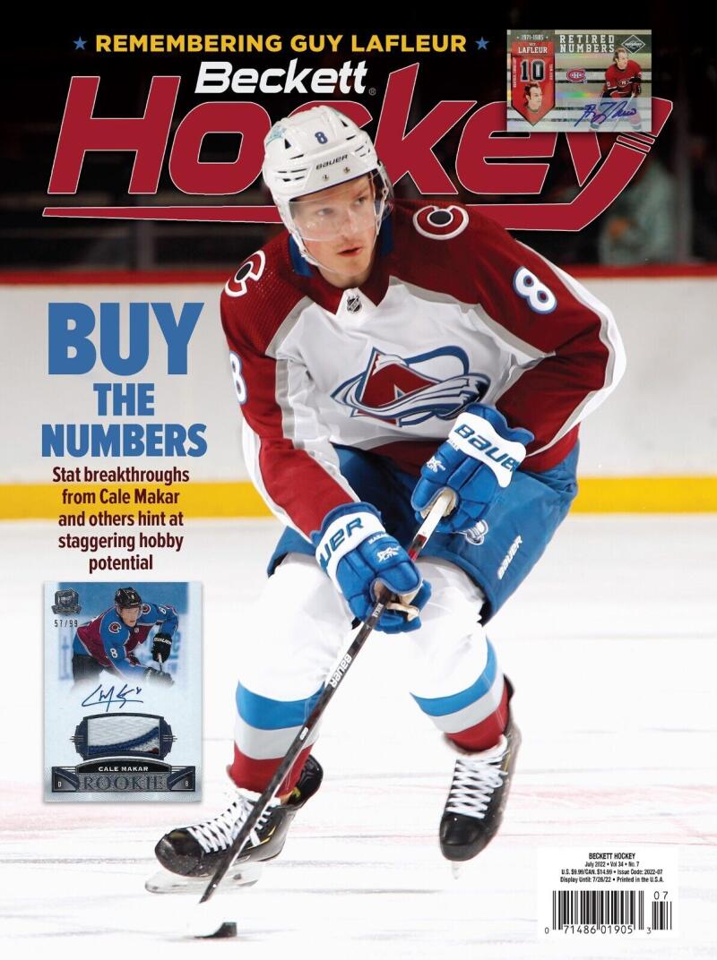 July 2022 Beckett Hockey Monthly Magazine - Cale Makar Avalanche Cover Image 1
