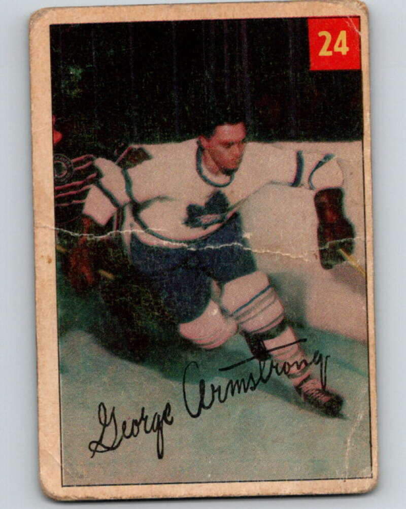 1954-55 Parkhurst #24 George Armstrong Toronto Maple Leafs V68829 Image 1