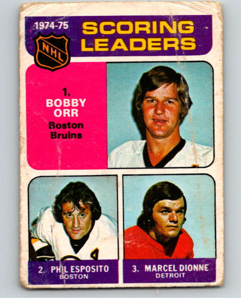 1975-76 O-Pee-Chee #314 Esposito/Orr TL Boston Bruins V68841 Image 1