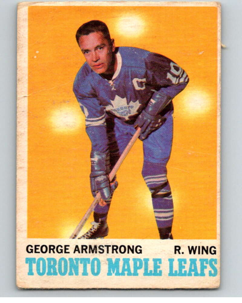 1970-71 O-Pee-Chee #113 George Armstrong Toronto Maple Leafs V68902 Image 1
