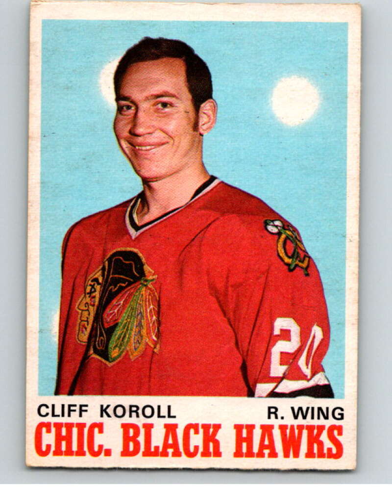1970-71 O-Pee-Chee #147 Cliff Koroll RC Rookie Chicago Blackhawks V68912 Image 1