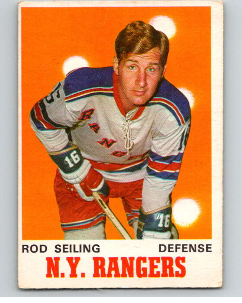 1970-71 O-Pee-Chee #184 Rod Seiling New York Rangers V68938 Image 1