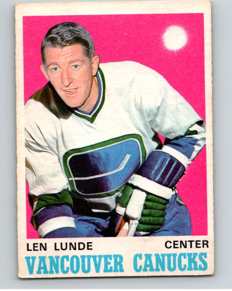 1970-71 O-Pee-Chee #230 Len Lunde Vancouver Canucks V68958 Image 1
