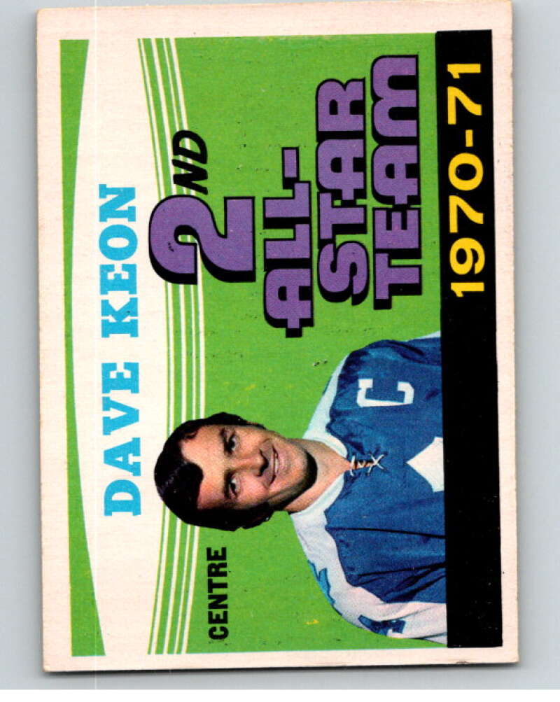 1971-72 O-Pee-Chee #259 Dave Keon AS Toronto Maple Leafs V68972 Image 1