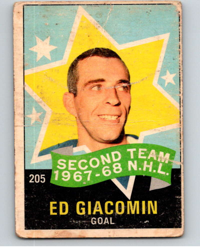 1968-69 O-Pee-Chee #205 Ed Giacomin AS New York Rangers V68974 Image 1