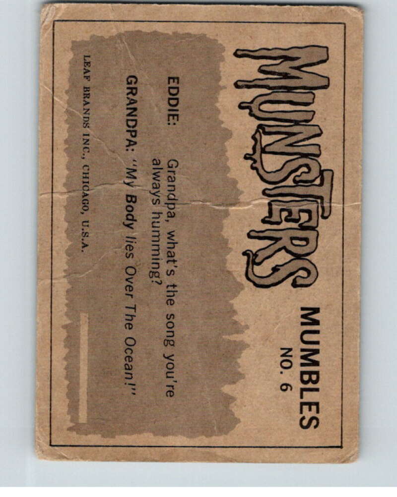 1964 Leaf Munsters #6 And then she said V69051 Image 2