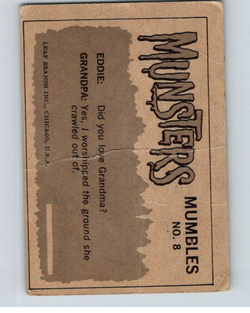 1964 Leaf Munsters #8 You'll eat it or else V69052 Image 2
