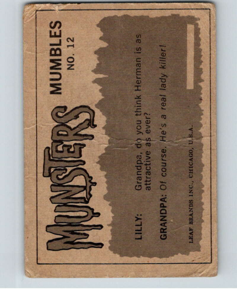 1964 Leaf Munsters #12 This kid plays like V69054 Image 2