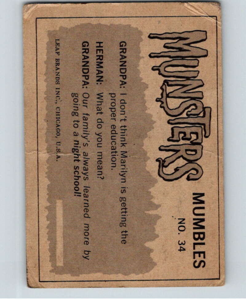 1964 Leaf Munsters #34 At last a potion V69057 Image 2