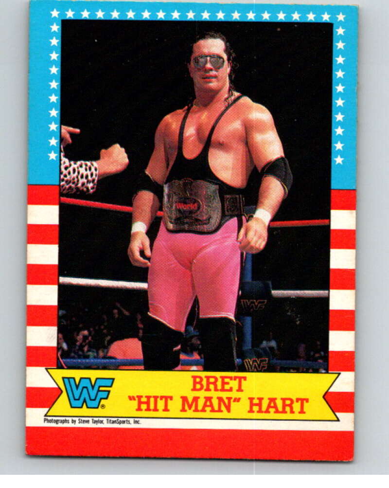 1987 O-Pee-Chee WWF #1 Bret Hit Man Hart Rookie V69358 Image 1