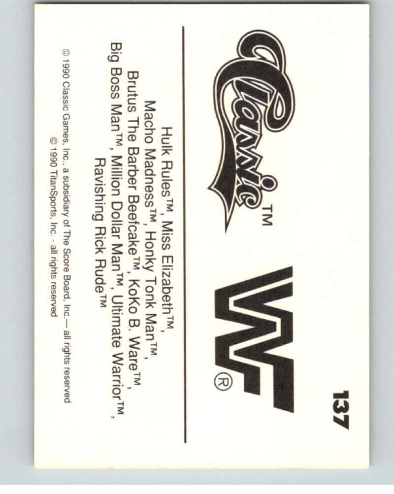 1990 Classic WWF #137 Macho Madness V69729 Image 2