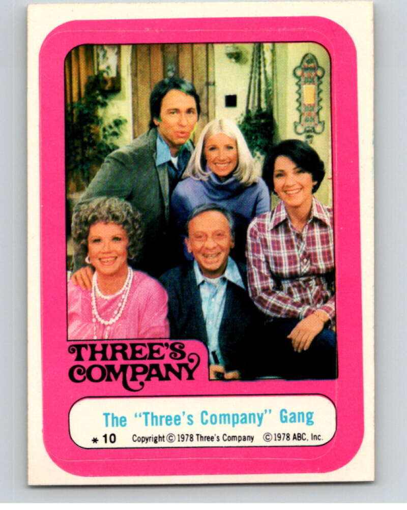 1978 Topps Three's Company Sticker #10 The "Three's Gang" V69742 Image 1