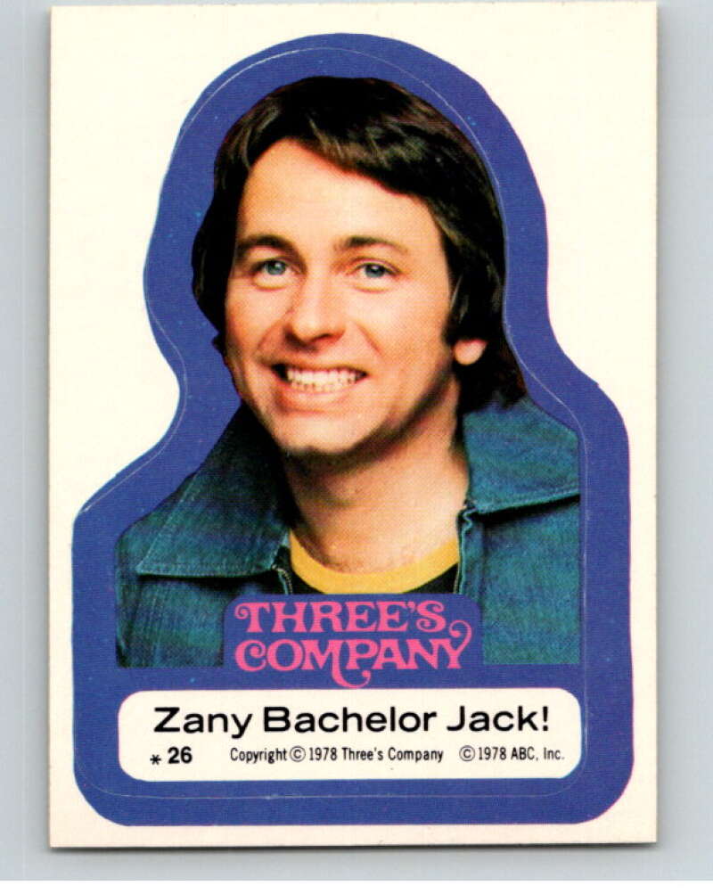 1978 Topps Three's Company Sticker #26 Zany Bachelor Jack! V69750 Image 1