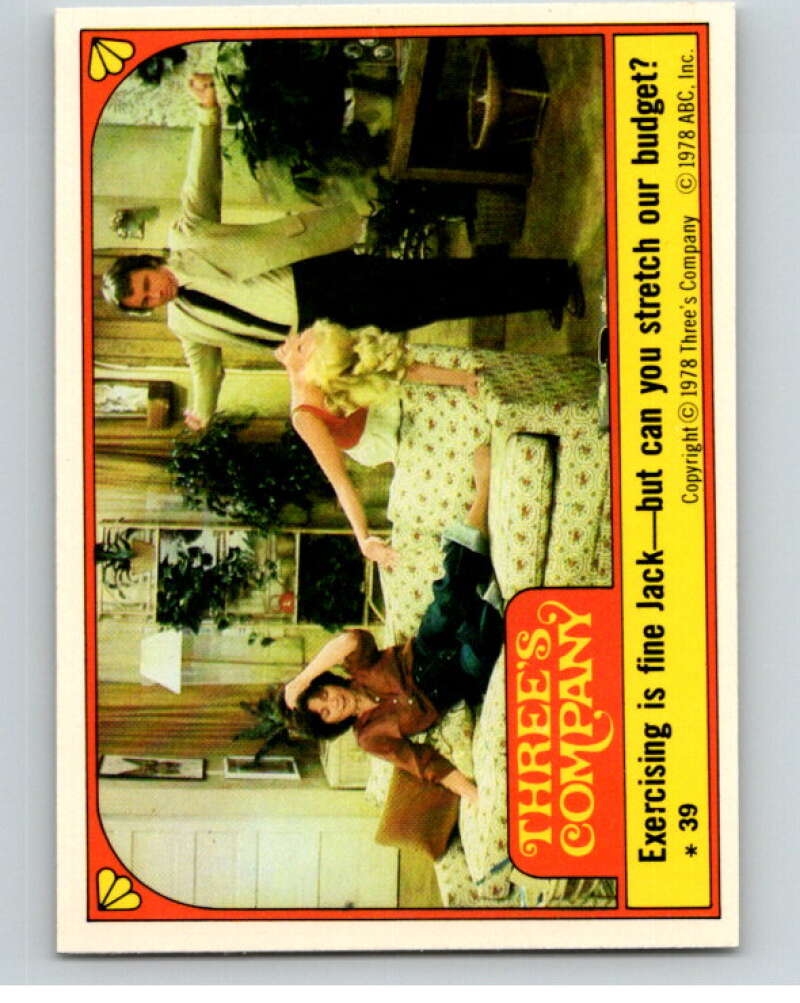 1978 Topps Three's Company Sticker #39 Exercising is fine Jack.. V69754 Image 1