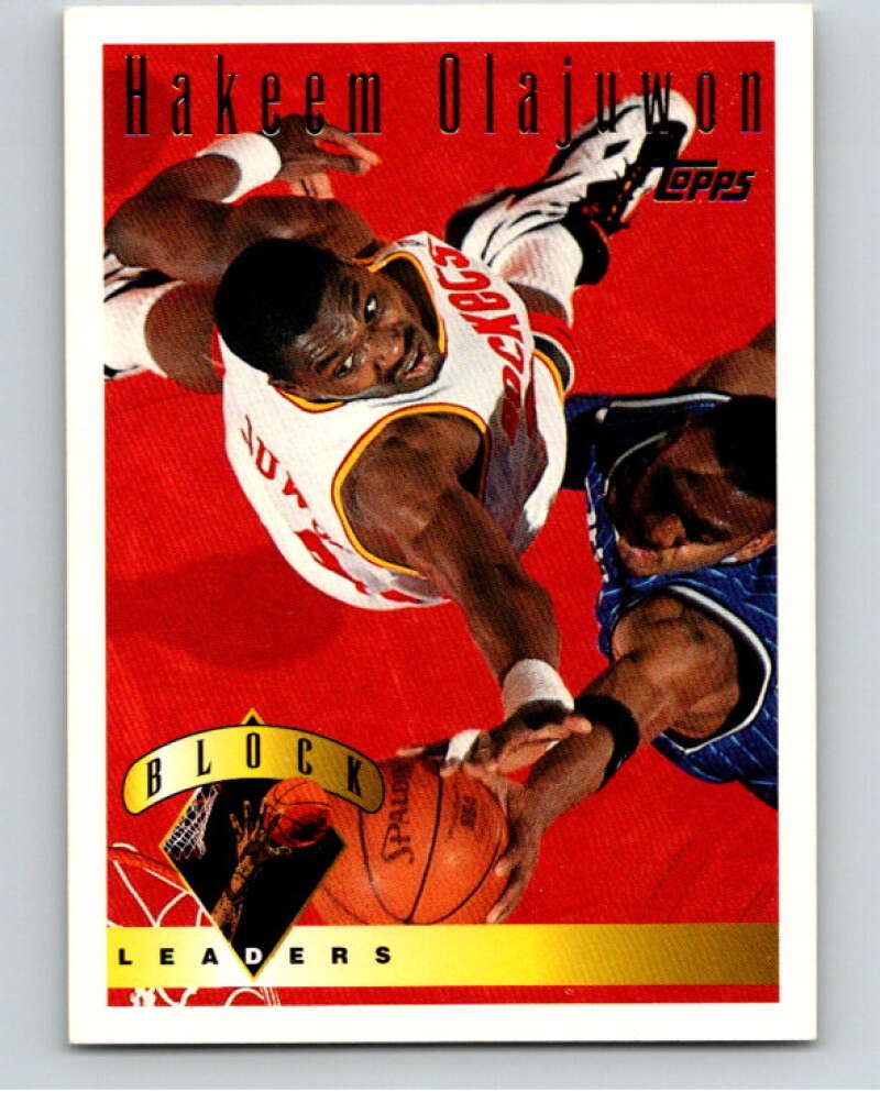 1995-96 Topps NBA #27 Hakeem Olajuwon LL Houston Rockets V70005 Image 1