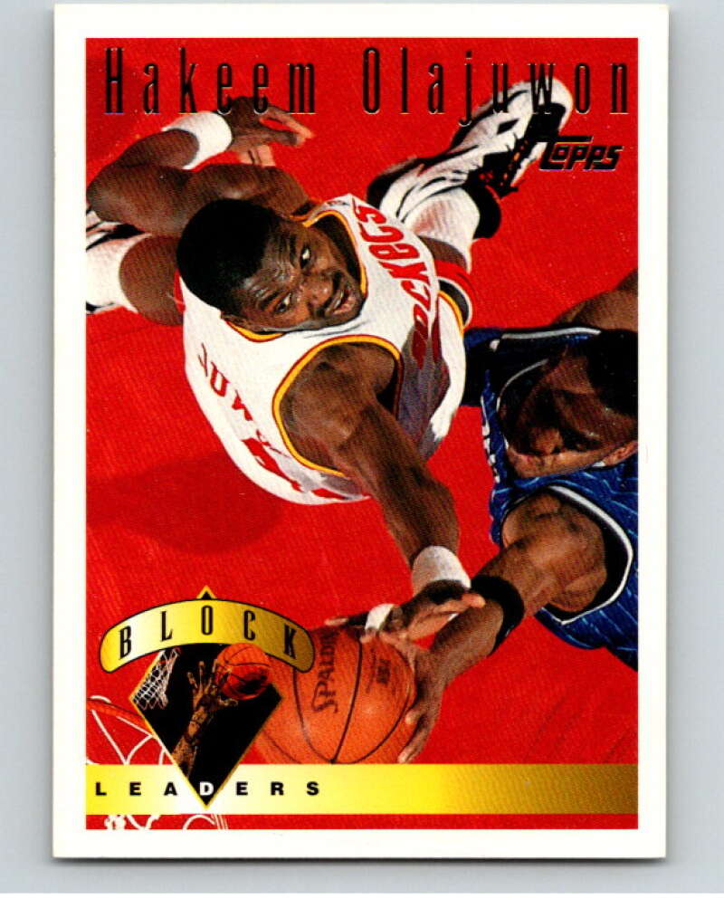 1995-96 Topps NBA #27 Hakeem Olajuwon LL Houston Rockets V70006 Image 1