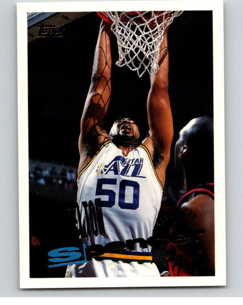 1995-96 Topps NBA #254 Felton Spencer Utah Jazz V70467 Image 1