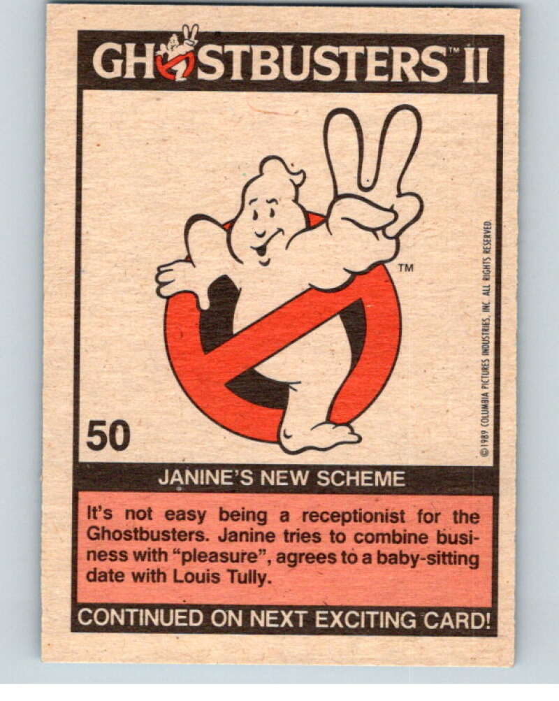 1989 Topps Ghostbusters II #50 Janine's New Scheme V70587 Image 2