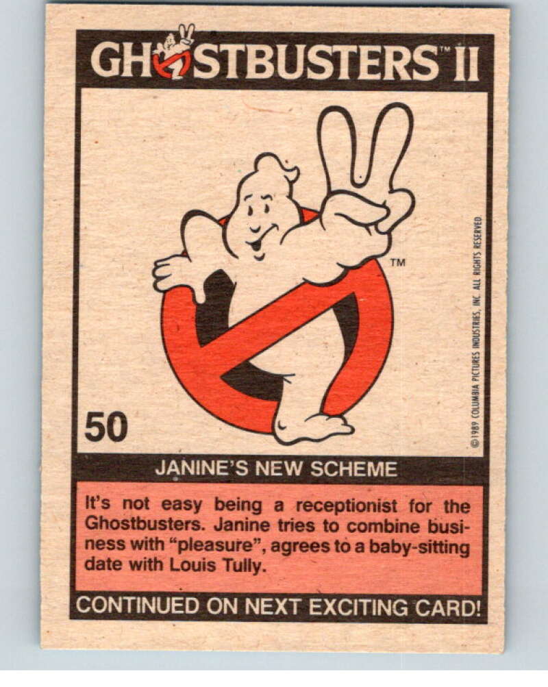 1989 Topps Ghostbusters II #50 Janine's New Scheme   V70587 Image 2