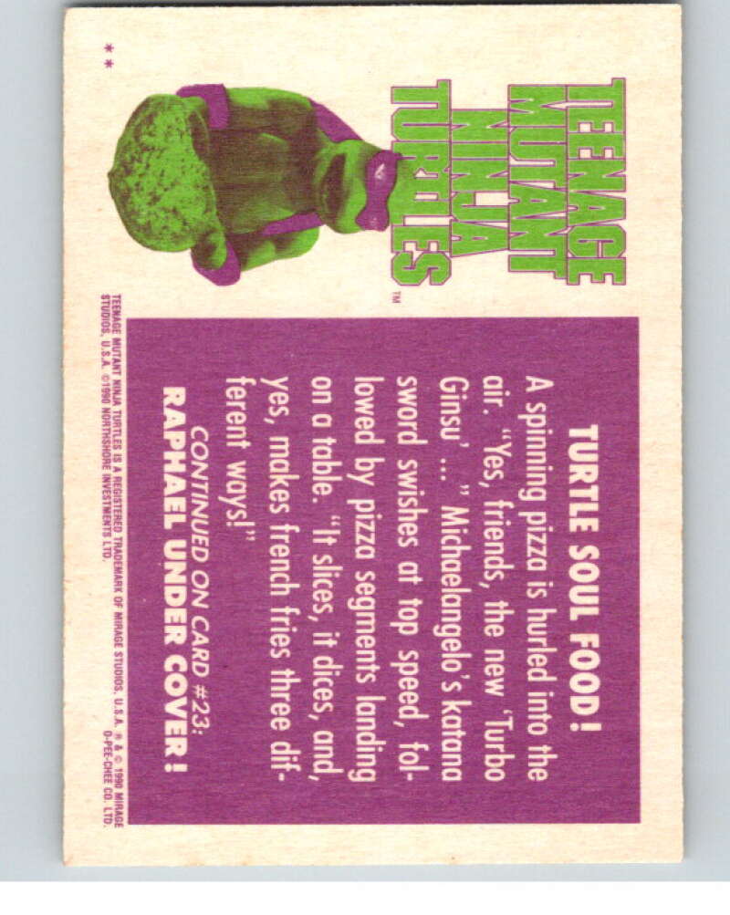 1990 O-Pee-Chee Teenage Mutant Ninja Turtles Movie #22 Card V71035 Image 2