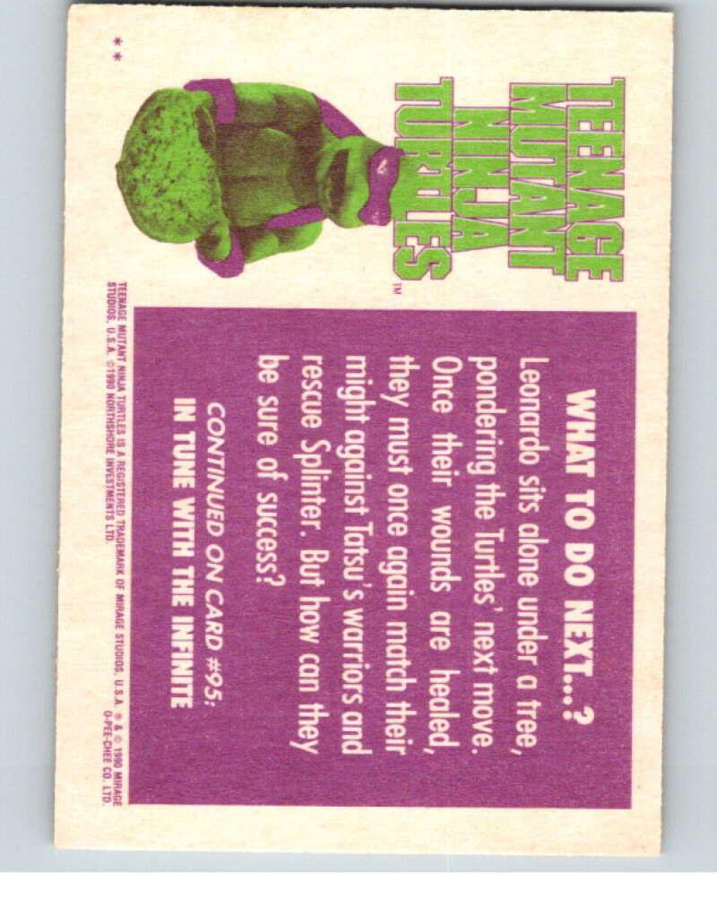 1990 O-Pee-Chee Teenage Mutant Ninja Turtles Movie #94 Card V71208 Image 2