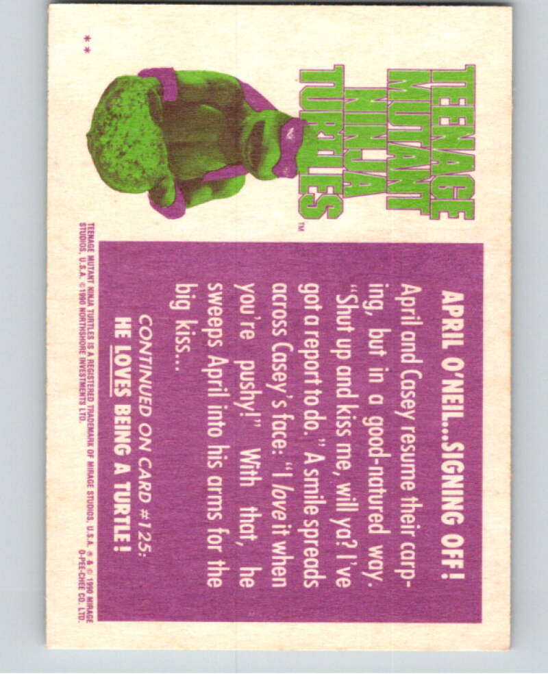 1990 O-Pee-Chee Teenage Mutant Ninja Turtles Movie #124 Card V71304 Image 2
