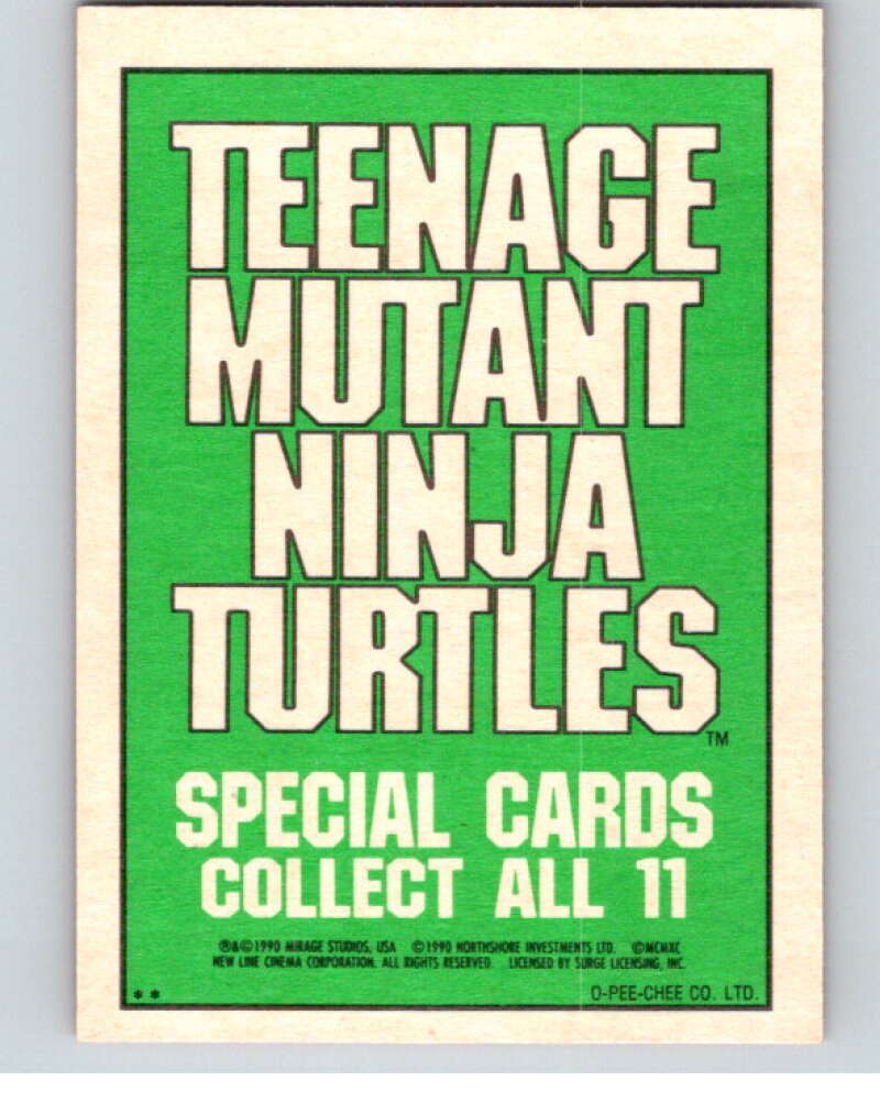 1990 O-Pee-Chee Teenage Mutant Ninja Turtles Movie Special #5 Card V71363 Image 2