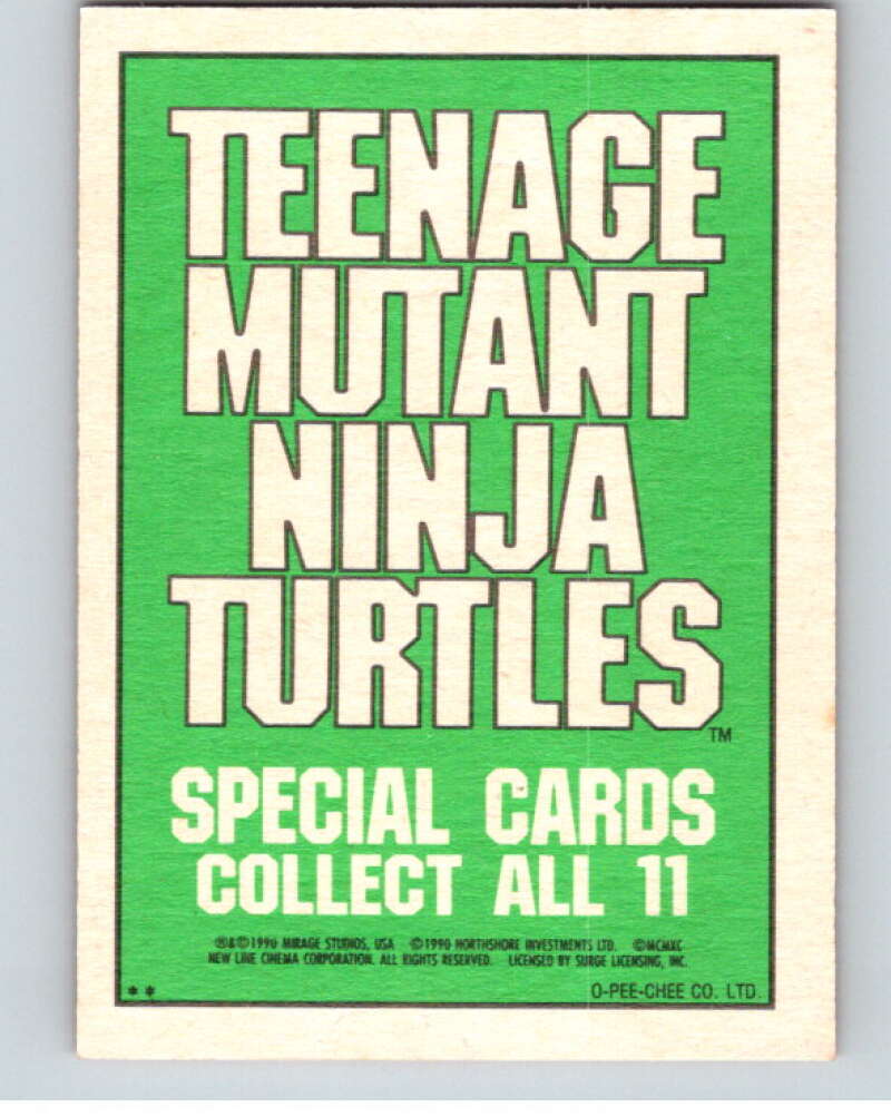 1990 O-Pee-Chee Teenage Mutant Ninja Turtles Movie Special #5 Card V71364 Image 2