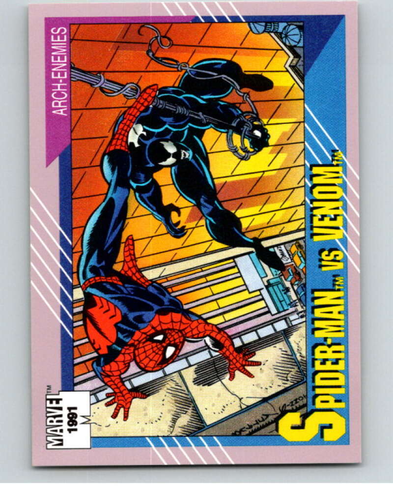 1991 Impel Marvel Universe #91 Spider-Man vs. Venom V71562 Image 1
