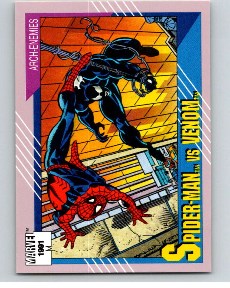 1991 Impel Marvel Universe #91 Spider-Man vs. Venom V71563 Image 1