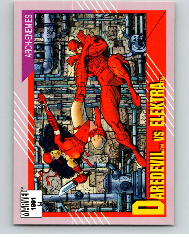 1991 Impel Marvel Universe #95 Daredevil vs. Elektra V71572 Image 1